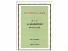 浙江省科技型中小型企业证书